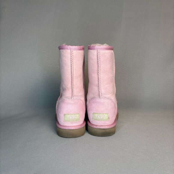 Womens UGG Boots Classic Short Pink MAU Coquette Festival Suede RARE Size 7 - Picture 6 of 12